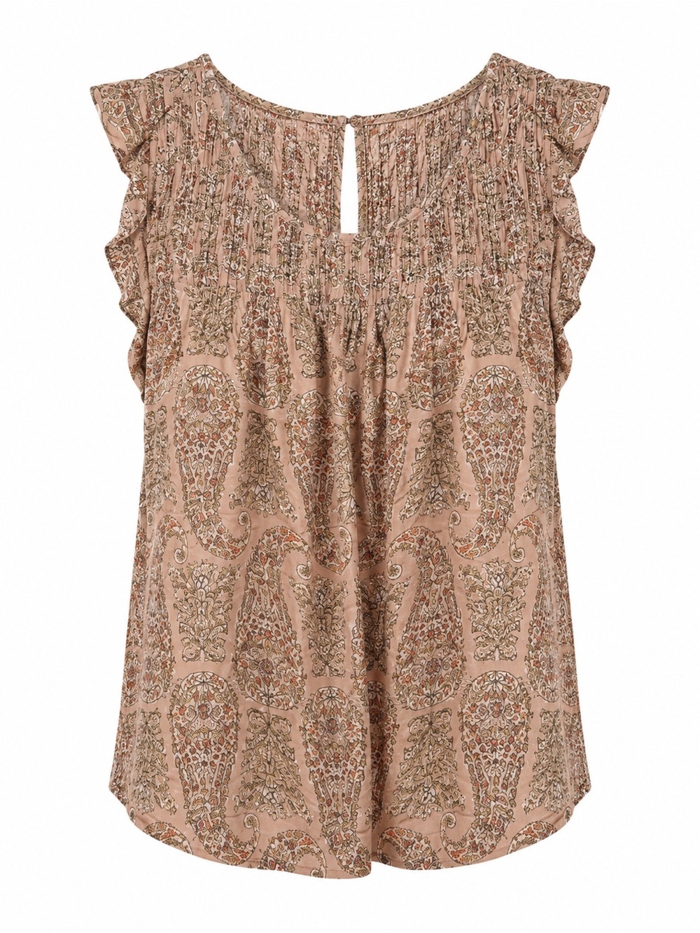 Old Navy Paisley Sleeveless Smocked Yoke Tank